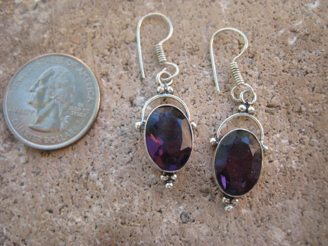 Amethyst Earrings protection, purification and release addictions 3945